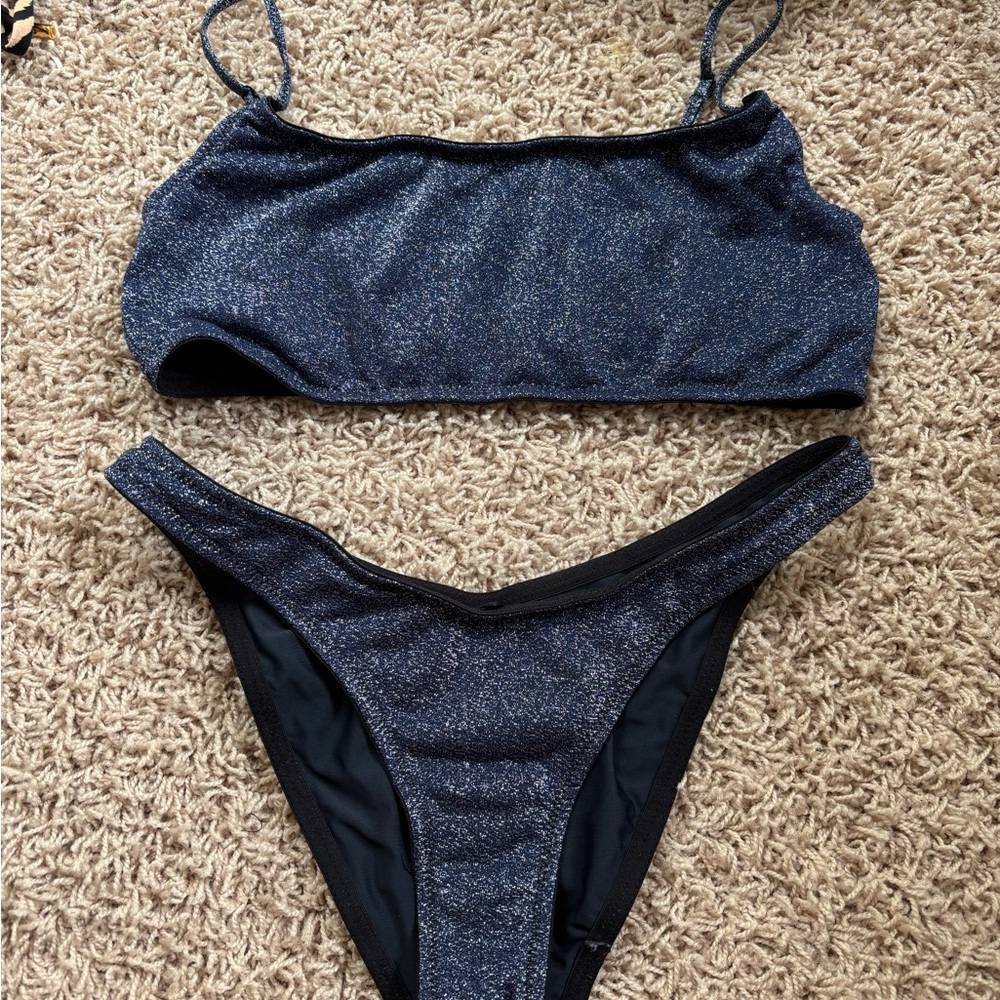 Triangl Swimwear Blue Bikini Set Minimalist Design